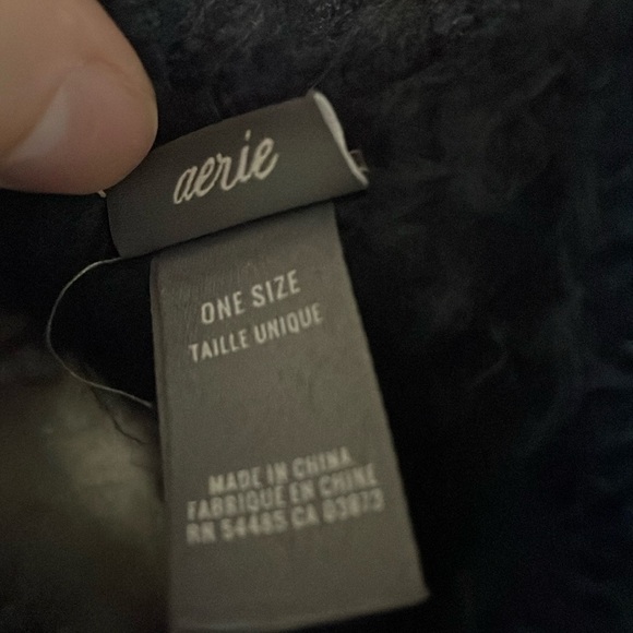 Aerie Open Front Cozy Plaid Pancho Blanket - Picture 4 of 5